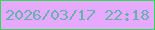 文字の大きさ：5、枠の色：2fdd55、背景の色：e6a9fd、文字の色：64b3ab 無料ブログパーツのブログ時計