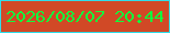 文字の大きさ：4、枠の色：2fdeea、背景の色：d14926、文字の色：11fb3d 無料ブログパーツのブログ時計