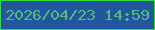 文字の大きさ：5、枠の色：2fdf36、背景の色：2456a0、文字の色：4ebe7d 無料ブログパーツのブログ時計