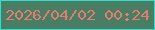文字の大きさ：4、枠の色：2fe0cf、背景の色：497d64、文字の色：e27e71 無料ブログパーツのブログ時計