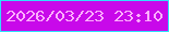 文字の大きさ：4、枠の色：2fe1fc、背景の色：c809ea、文字の色：feaefc 無料ブログパーツのブログ時計
