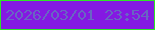 文字の大きさ：3、枠の色：2fe427、背景の色：8419e2、文字の色：6866c3 無料ブログパーツのブログ時計