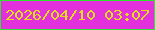 文字の大きさ：3、枠の色：2fe42c、背景の色：e230dc、文字の色：e3dd1a 無料ブログパーツのブログ時計