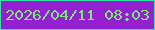 文字の大きさ：5、枠の色：2fe4a5、背景の色：9420cf、文字の色：7fe77f 無料ブログパーツのブログ時計
