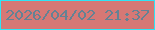 文字の大きさ：3、枠の色：2fe4f5、背景の色：d67875、文字の色：648294 無料ブログパーツのブログ時計