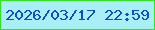 文字の大きさ：5、枠の色：2fe718、背景の色：aaeff7、文字の色：0a51c4 無料ブログパーツのブログ時計