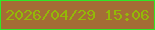 文字の大きさ：3、枠の色：2fe827、背景の色：a46d35、文字の色：94b808 無料ブログパーツのブログ時計