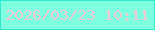 文字の大きさ：1、枠の色：2fe8ce、背景の色：7dffe0、文字の色：f6cbd3 無料ブログパーツのブログ時計