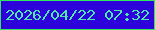 文字の大きさ：4、枠の色：2fe95b、背景の色：2e02da、文字の色：4de7af 無料ブログパーツのブログ時計