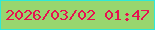 文字の大きさ：3、枠の色：2fe9d6、背景の色：98d66f、文字の色：e61150 無料ブログパーツのブログ時計