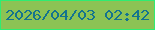 文字の大きさ：5、枠の色：2fec72、背景の色：8cc354、文字の色：14738e 無料ブログパーツのブログ時計
