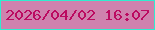 文字の大きさ：5、枠の色：2fedcf、背景の色：cf82ae、文字の色：bb0b61 無料ブログパーツのブログ時計