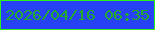 文字の大きさ：2、枠の色：2ff015、背景の色：2741f4、文字の色：22ab2d 無料ブログパーツのブログ時計