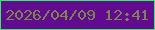 文字の大きさ：1、枠の色：2ff161、背景の色：630b90、文字の色：79874a 無料ブログパーツのブログ時計