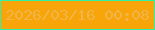 文字の大きさ：5、枠の色：2ff1a7、背景の色：f7a509、文字の色：f1b448 無料ブログパーツのブログ時計