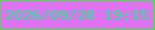 文字の大きさ：2、枠の色：2ff22c、背景の色：de72f1、文字の色：28e88c 無料ブログパーツのブログ時計