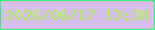 文字の大きさ：2、枠の色：2ff26f、背景の色：d8beeb、文字の色：b0f84f 無料ブログパーツのブログ時計