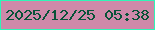 文字の大きさ：3、枠の色：2ff5b7、背景の色：ce89a9、文字の色：075338 無料ブログパーツのブログ時計