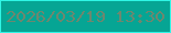 文字の大きさ：1、枠の色：2ff5e5、背景の色：06a594、文字の色：6d876f 無料ブログパーツのブログ時計