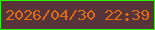 文字の大きさ：4、枠の色：2ff603、背景の色：56343a、文字の色：dc6c0f 無料ブログパーツのブログ時計