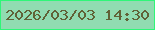 文字の大きさ：4、枠の色：2ff678、背景の色：90dcb1、文字の色：606237 無料ブログパーツのブログ時計