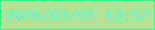 文字の大きさ：4、枠の色：2ff793、背景の色：b3e496、文字の色：4fffe3 無料ブログパーツのブログ時計