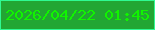 文字の大きさ：2、枠の色：2ffa92、背景の色：22a633、文字の色：11f400 無料ブログパーツのブログ時計