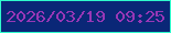 文字の大きさ：2、枠の色：2ffacc、背景の色：0a2777、文字の色：9837b6 無料ブログパーツのブログ時計