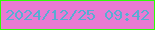 文字の大きさ：4、枠の色：2ffc07、背景の色：e87bd2、文字の色：58add3 無料ブログパーツのブログ時計
