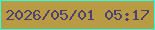 文字の大きさ：2、枠の色：2ffddf、背景の色：b99b43、文字の色：4a4175 無料ブログパーツのブログ時計