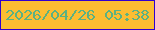 文字の大きさ：1、枠の色：3000d0、背景の色：fcbd32、文字の色：5cb182 無料ブログパーツのブログ時計