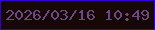 文字の大きさ：3、枠の色：3001d8、背景の色：150806、文字の色：6e4885 無料ブログパーツのブログ時計