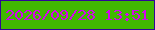 文字の大きさ：2、枠の色：300697、背景の色：41b901、文字の色：d406ee 無料ブログパーツのブログ時計