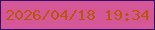 文字の大きさ：1、枠の色：300d64、背景の色：d55798、文字の色：b7570a 無料ブログパーツのブログ時計
