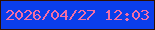 文字の大きさ：2、枠の色：301000、背景の色：0b3eeb、文字の色：f46ea5 無料ブログパーツのブログ時計