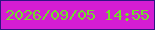 文字の大きさ：2、枠の色：301383、背景の色：d41dd3、文字の色：71de2a 無料ブログパーツのブログ時計
