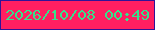文字の大きさ：1、枠の色：301398、背景の色：ff1f61、文字の色：36e28b 無料ブログパーツのブログ時計
