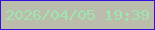 文字の大きさ：5、枠の色：3013de、背景の色：bcbcac、文字の色：9be7af 無料ブログパーツのブログ時計