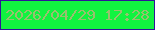 文字の大きさ：5、枠の色：301499、背景の色：11f340、文字の色：9abf6f 無料ブログパーツのブログ時計