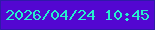 文字の大きさ：2、枠の色：301aa8、背景の色：5307d1、文字の色：26efce 無料ブログパーツのブログ時計