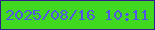 文字の大きさ：1、枠の色：301c8a、背景の色：41d920、文字の色：5256e7 無料ブログパーツのブログ時計