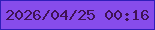 文字の大きさ：5、枠の色：301eb9、背景の色：874ceb、文字の色：401255 無料ブログパーツのブログ時計