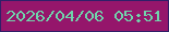 文字の大きさ：3、枠の色：301f68、背景の色：95166b、文字の色：70d4ab 無料ブログパーツのブログ時計
