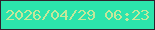 文字の大きさ：4、枠の色：30202c、背景の色：2ce4ac、文字の色：c4e79b 無料ブログパーツのブログ時計