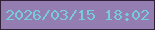 文字の大きさ：3、枠の色：302139、背景の色：947eb1、文字の色：7acbda 無料ブログパーツのブログ時計