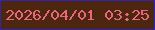 文字の大きさ：2、枠の色：3022b5、背景の色：4d2610、文字の色：e8677e 無料ブログパーツのブログ時計