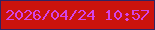 文字の大きさ：1、枠の色：302462、背景の色：cc130d、文字の色：d443e7 無料ブログパーツのブログ時計