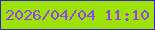 文字の大きさ：5、枠の色：3024bb、背景の色：9ce209、文字の色：9443f1 無料ブログパーツのブログ時計
