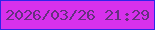 文字の大きさ：1、枠の色：3024e9、背景の色：d731ec、文字の色：66307f 無料ブログパーツのブログ時計