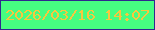 文字の大きさ：4、枠の色：30278e、背景の色：46fd81、文字の色：f8c73e 無料ブログパーツのブログ時計